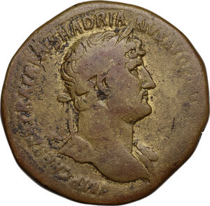 obverse: Hadrian (117-138).. AE Sestertius