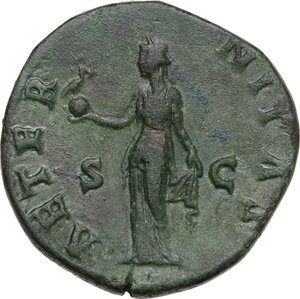 reverse: Faustina I, wife of Antoninus Pius (died 141 AD).. AE Sestertius, after 141 AD