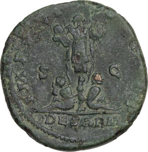 reverse: Marcus Aurelius (161-180).. AE Dupondius, 176-177 AD