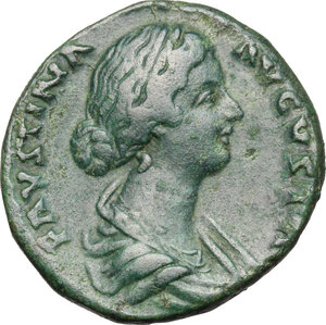 obverse: Faustina II, wife of Marcus Aurelius (died 176 AD).. AE As, struck under Marcus Aurelius