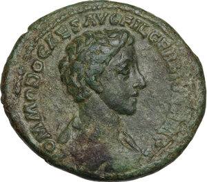 obverse: Commodus as Caesar (175-177).. AE As, struck under Marcus Aurelius, 176 AD