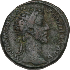 obverse: Commodus (177-192).. AE Dupondius, 180 AD