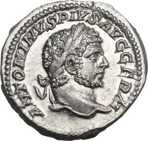 obverse: Caracalla (198-217). AR Denarius, Rome mint, 215 AD