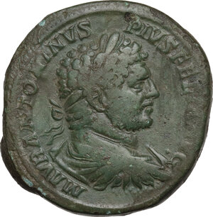 obverse: Caracalla (198-217).. AE Sestertius, 213-214 AD. Rome mint