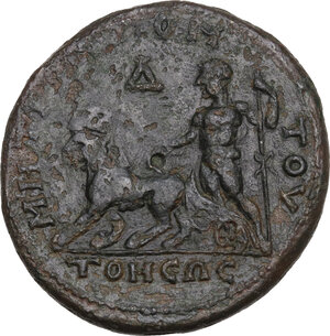 reverse: Caracalla (198-217).. AE Tetrassarion,198-217 AD. Tomis mint, Moesia Inferior