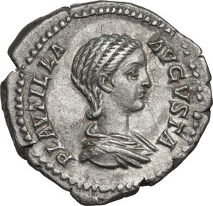 obverse: Plautilla, wife of Caracalla (died 212 AD).. AR Denarius, struck under Caracalla