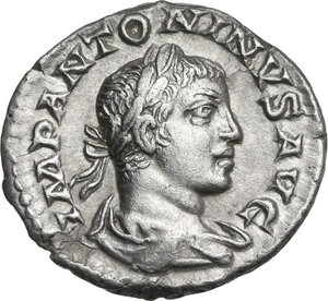obverse: Elagabalus (218-222 AD).. AR Denarius, Rome mint