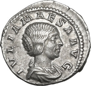 obverse: Julia Maesa, sister of Julia Domna (died 224 AD).. AR Denarius, struck under Elagabalus