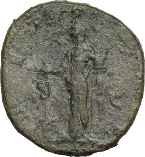 reverse: Julia Maesa, grandmother of Elagabalus (died 225 AD). AE Sestertius