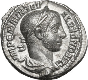 obverse: Severus Alexander (222-235 AD). AR Denarius, Rome mint, 222-235 AD