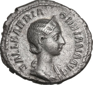 obverse: Orbiana, wife of Severus Alexander (225-227).. AR Denarius. Special marriage emission of Severus Alexander, AD 225