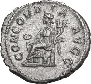 reverse: Orbiana, wife of Severus Alexander (225-227).. AR Denarius. Special marriage emission of Severus Alexander, AD 225