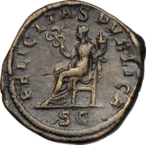 reverse: Julia Mamaea, daughter of Julia Maesa, mother of Severus Alexander (died 225 AD).. AE Sestertius, 228 AD