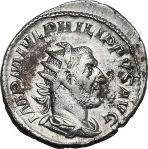 obverse: Philip I (244-249).. AR Antoninianus, Antioch mint, 247 AD