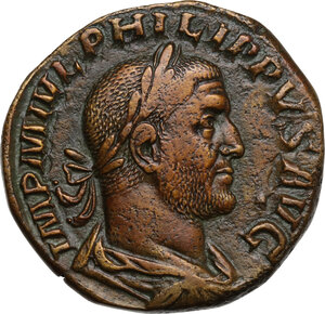 obverse: Philip I (244-249).. AE Sestertius, 244-249 AD