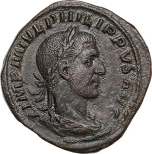 obverse: Philip I (244-249).. AE Sestertius. Rome mint, 244 AD