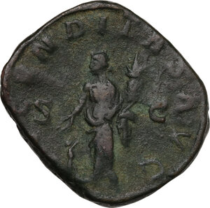 reverse: Herennia Etruscilla, wife of Trajan Decius (249-251 AD).. AE Sestertius, struck c. 251 AD