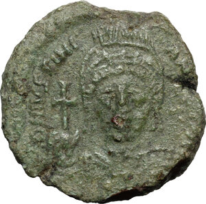 obverse: Justinian I (527-565)..  AE Half Follis. Sicilian mint(?) Dated RY 15 (541/2 AD)