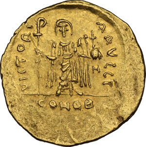 reverse: Phocas (602-610)..  AV Solidus, Constantinople mint, c. 607-609 AD