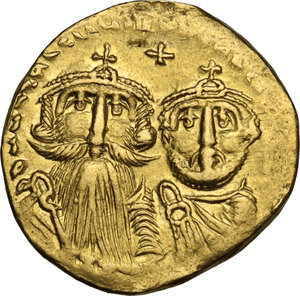 obverse: Constans II (641-668) . AV Solidus, Constantinople mint