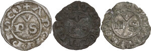 reverse: Lotto di tre (3) denari (XIII-XIV sec). Ravenna, Rimini e Ancona