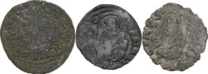 reverse: Lotto di tre (3) monete di ambito papale di Paolo II e Innocenzo VIII.  Una per la zecca di Ancona