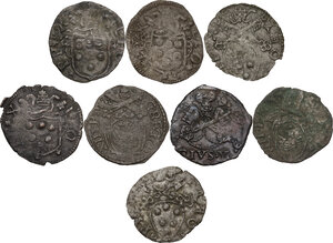 obverse: Lotto di otto (8) quattrini papali. Pio V, Leone X (5), Gregorio XIII (2)