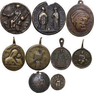 obverse: Lotto di nove (9) medaglie devozionali. Varie epoche