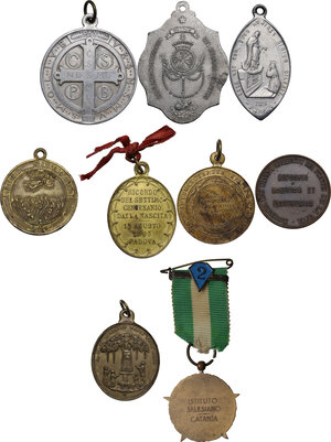 reverse: Lotto di nove (9) medagliette devozionali, XIX-inizi XX sec