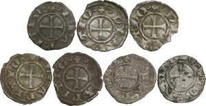 obverse: Arezzo.  Repubblica (XIII sec.). Lotto di sette (7) denari con San Donato