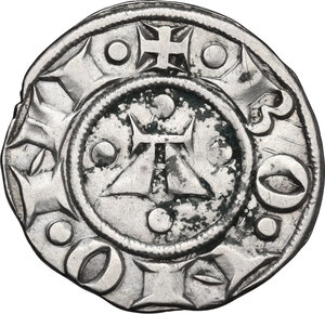 obverse: Bologna.  Comune (1191-1337). Bolognino grosso con punti, IX decennio del XIII sec
