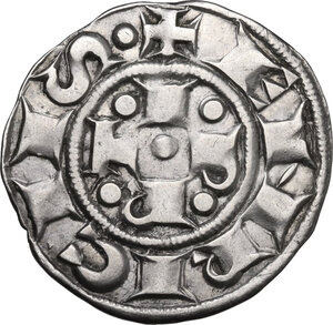 reverse: Bologna.  Comune (1191-1337). Bolognino grosso con punti, IX decennio del XIII sec