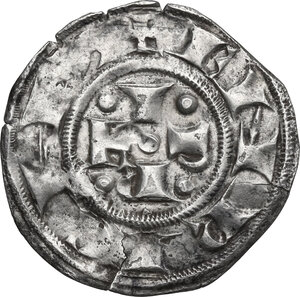 reverse: Bologna.  Comune (1191-1337). Bolognino grosso con stelle, VI decennio del XIII sec
