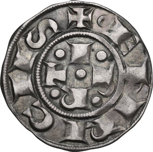 reverse: Bologna.  Comune (1191-1337). Bolognino grosso con circoletti, II-III decennio del XIV sec