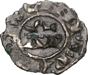 reverse: Brindisi.  Enrico VI di Svevia (1191-1196) con la moglie Costanza d Altavilla. Mezzo denaro, 1195-6