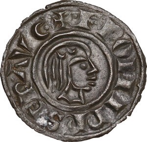 obverse: Brindisi.  Federico II di Svevia (1197-1250). Denaro 1243