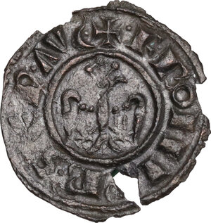 reverse: Brindisi.  Federico II di Svevia (1197-1250). Mezzo denaro 1244
