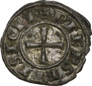 obverse: Brindisi.  Federico II di Svevia (1194-1250).. Denaro, 1248