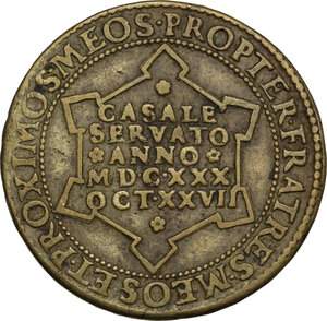 reverse: Casale.  Luigi XIII di Francia (1601-1643). Medaglia o gettone per la presa di Casale del 1630