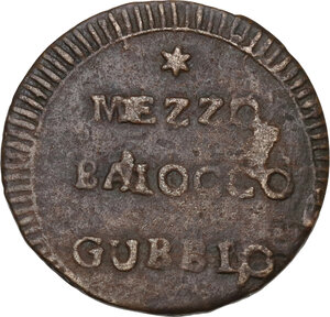 obverse: Gubbio.  Repubblica Romana (1798-1799). Mezzo baiocco