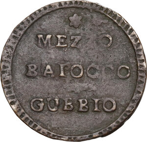 reverse: Gubbio.  Repubblica Romana (1798-1799). Mezzo baiocco