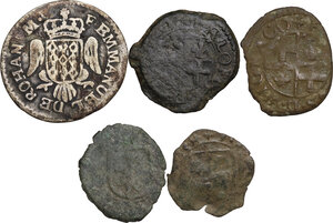 obverse: Malta. Lotto di cinque (5) monete da classificare di un esemplare è in argento