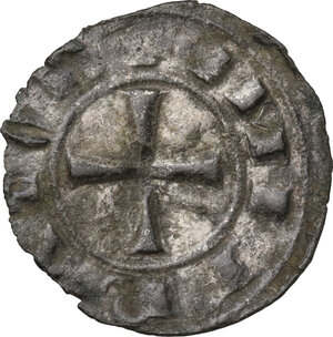 obverse: Messina o Palermo.  Federico II di Svevia (1197-1250). Denaro 1220-1221