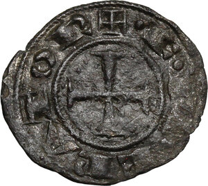 obverse: Messina.  Federico II di Svevia (1197-1250). Mezzo denaro, 1221