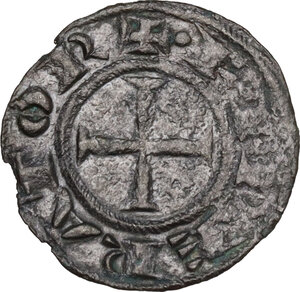 obverse: Messina.  Federico II di Svevia (1197-1250). Mezzo denaro 1221