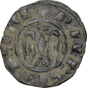 reverse: Messina o Brindisi.  Federico II di Svevia (1197-1250). Mezzo denaro, c. 1243