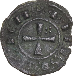 obverse: Messina.  Federico II di Svevia (1197-1250).. Mezzo denaro c. 1246