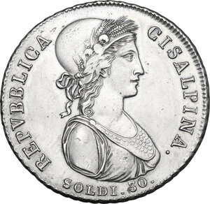 obverse: Milano.  Repubblica Cisalpina (1800-1802). 30 Soldi A. IX (1801)