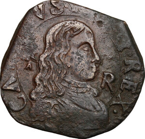 obverse: Napoli.  Carlo II di Spagna (1674-1700).. Grano coniato al martello. Data illeggibile