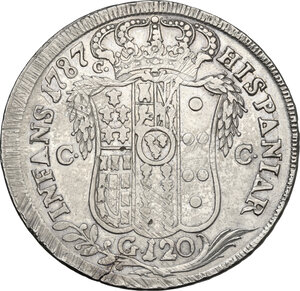 reverse: Napoli.  Ferdinando IV di Borbone (1759-1816). 120 Grana o Piastra 1787